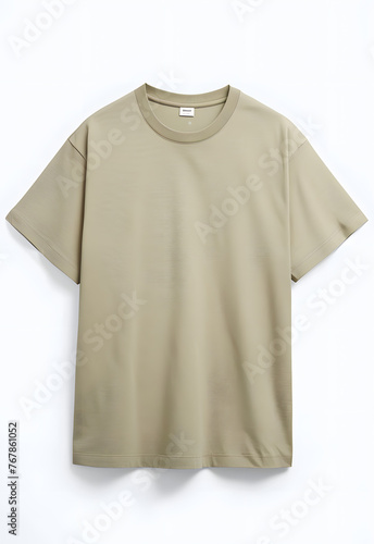 T-shirt in a olive green color mock up isolated on white background
