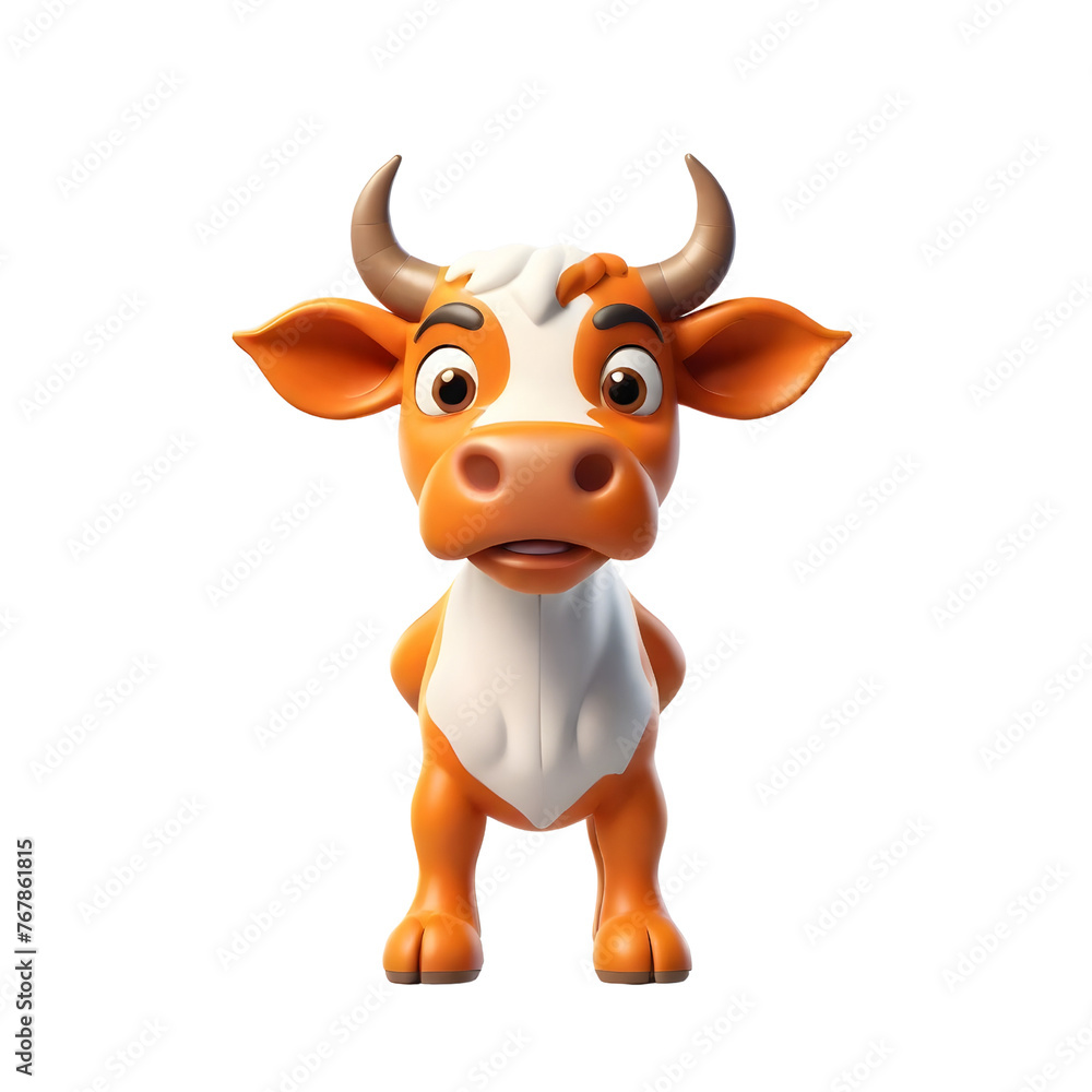 3d rendering of cartoon cow set on Isolated transparent background png. generated with AI 3d rendering of cartoon cow set on Isolated transparent background png. generated with AI