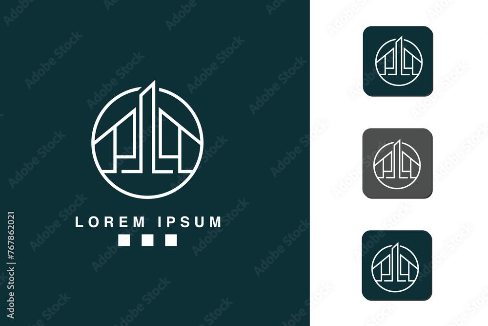 Simple Real Estate Logo Monogram Simple Real Estate Logo Monogram