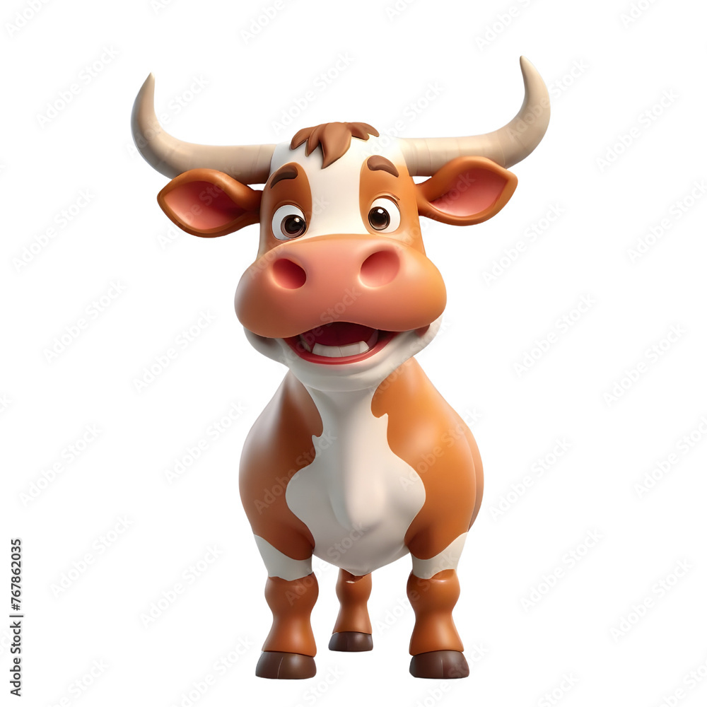 3d rendering of cartoon cow set on Isolated transparent background png. generated with AI 3d rendering of cartoon cow set on Isolated transparent background png. generated with AI