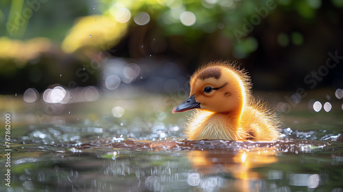 duckling is sweaming  photo