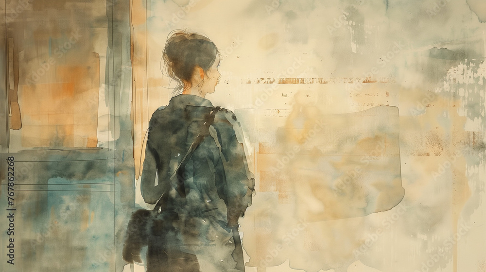 Sad, grief, funeral, disappointment, heartbroken with empty space for writing, watercolor Sad, grief, funeral, disappointment, heartbroken with empty space for writing, watercolor