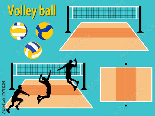 バレーボール　バレーボール素材セット