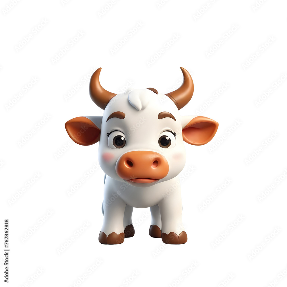 3d rendering of cartoon cow set on Isolated transparent background png. generated with AI 3d rendering of cartoon cow set on Isolated transparent background png. generated with AI