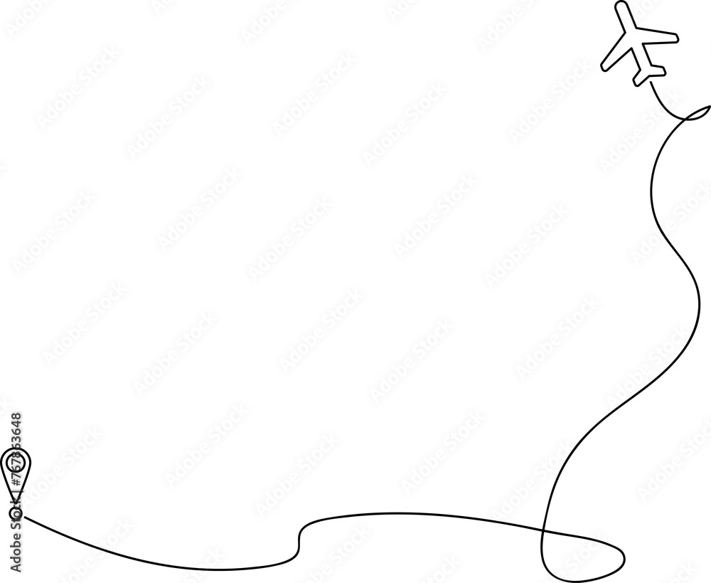 Airplane route line Airplane route line