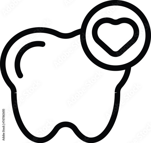 Dental protection icon outline vector. Oral hygiene. Teeth healthcare routine