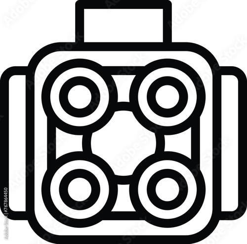Dental braces icon outline vector. Orthodontic brackets. Stomatology oral treatment
