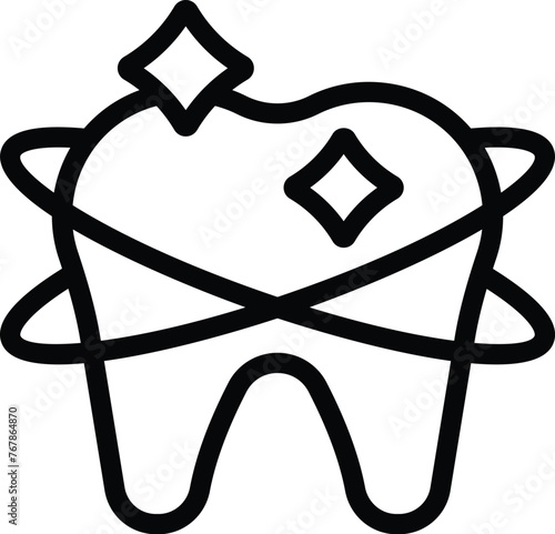 Shiny healthy teeth icon outline vector. Dental protection. Tooth care hygiene