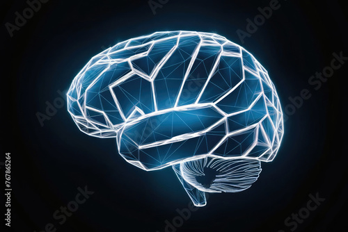 Low polygonal abstract digital human brain © BreizhAtao