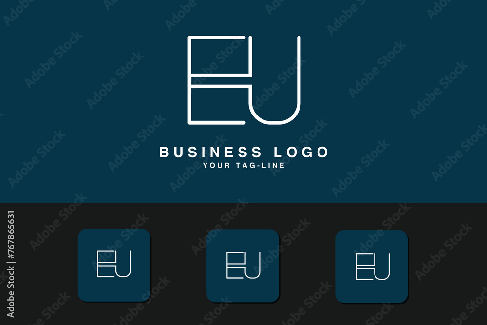 EU, UE,E , U, Abstract Letters Logo monogram EU, UE,E , U, Abstract Letters Logo monogram