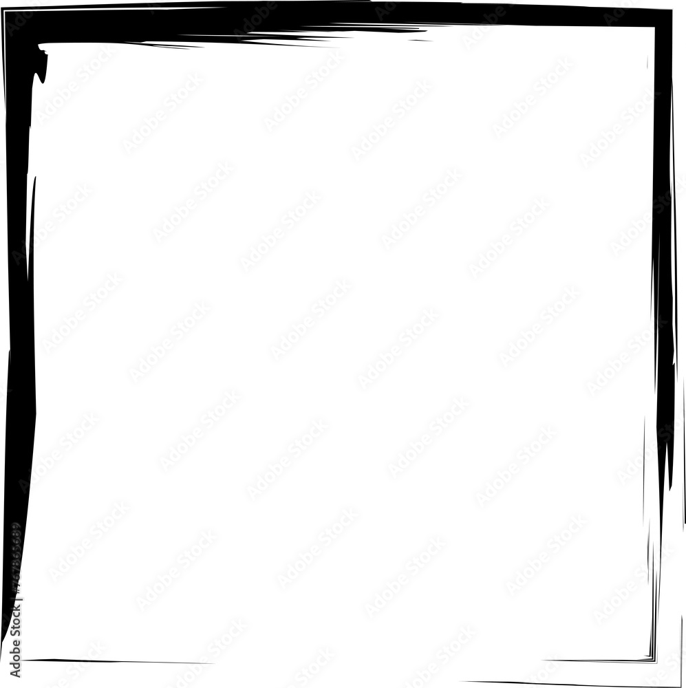 Square frames brush strokes. Set of design elements Square frames brush strokes. Set of design elements