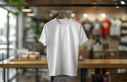 Store Trendy T Shirt Fashion Mock Up Clothes Shop