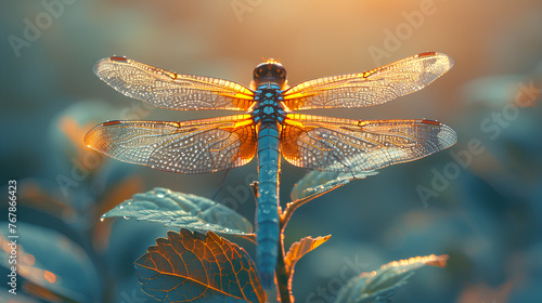 a very cute portrait of the beauty of a dragonfly