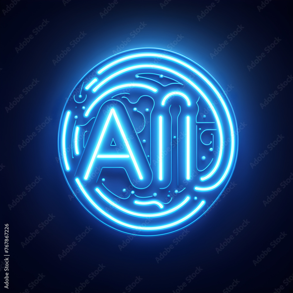 Artificial intelligence neon sign Artificial intelligence neon sign