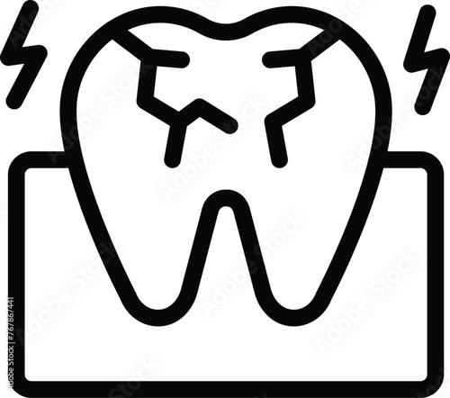 Gingivitis illness icon outline vector. Oral disease. Toothache stomatology problem
