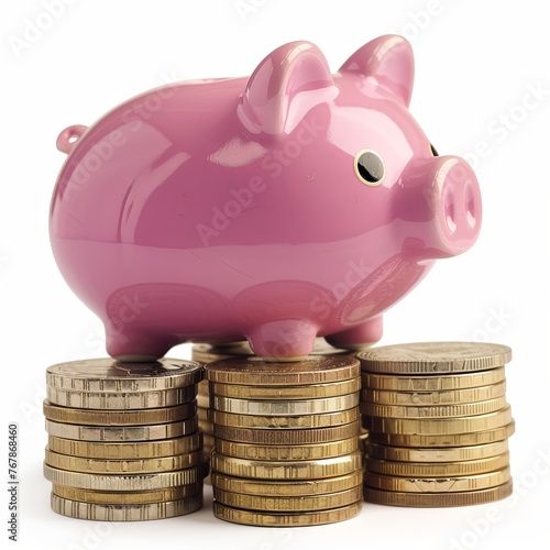 piggy bank and coins