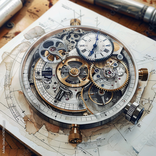 enginer, generative, ai, steampunk, clockwork, broo photo