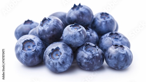 Isolated blueberries on a white background