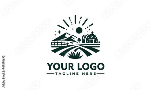 Simple Farmer Logo - Silhouette Style for Farming or Agriculture Business