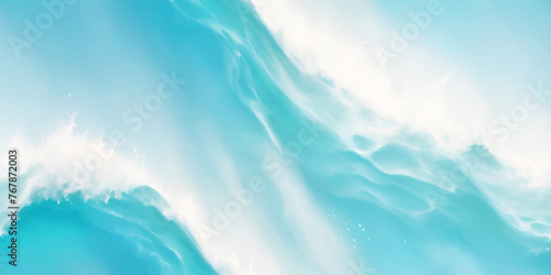 Abstract art teal soft blue sea water ocean wavy background. Water  ocean wave white and soft blue aqua, teal texture.