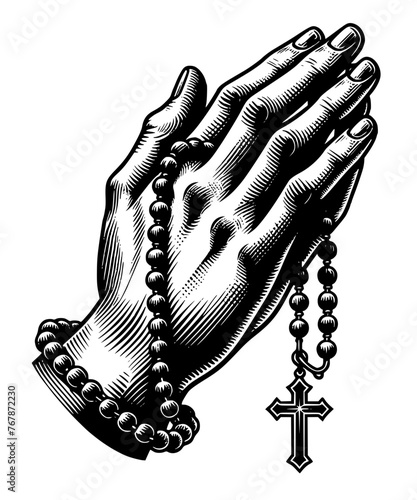 Praying Hands Catholic Rosary Beads Christian