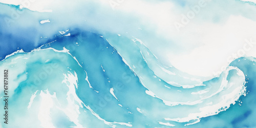 Blue ocean wave background. Blue and white water ocean background.