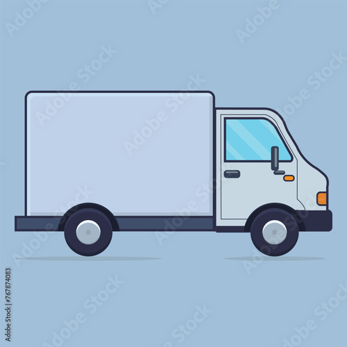Truck isolated in the background. truck with trailer vector illustration