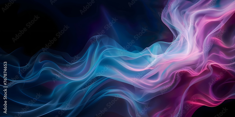 3D background in the form of abstract matte waves of various colors on a black background, abstract illustration in light delicate colors, dark background 3D background in the form of abstract matte waves of various colors on a black background, abstract illustration in light delicate colors, dark background