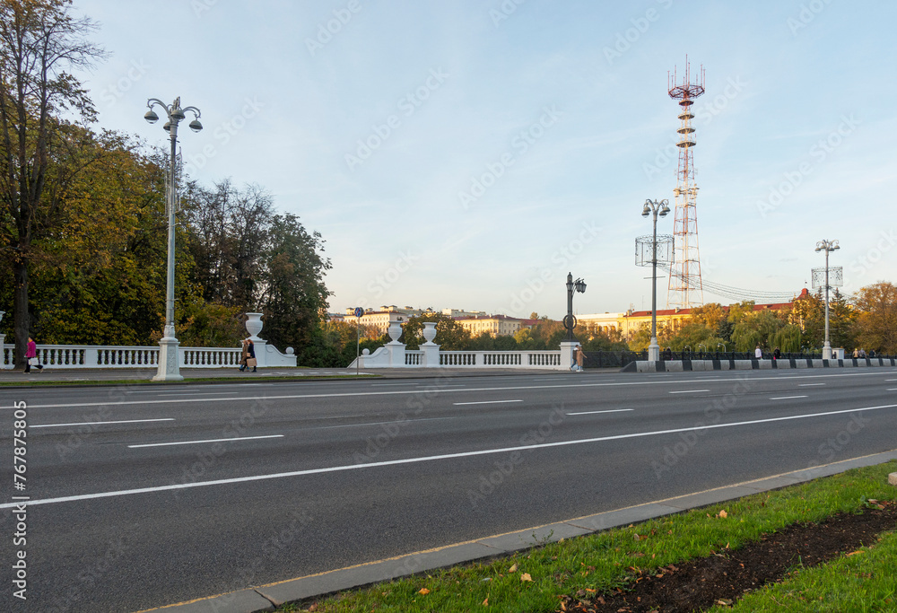 Independence Avenue in Minsk in autumn.