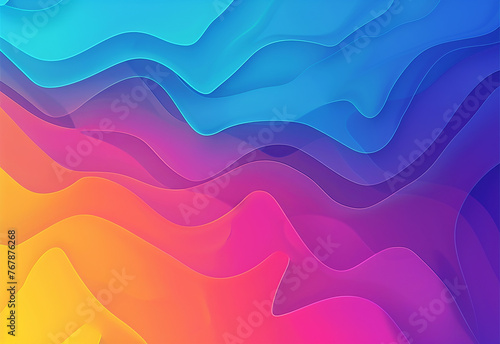 Multi layers color texture 3D papercut layers in gradient vector banner. Carving art. Cover layout material design template. Abstract realistic papercut decoration textured with cardboard wavy layers photo