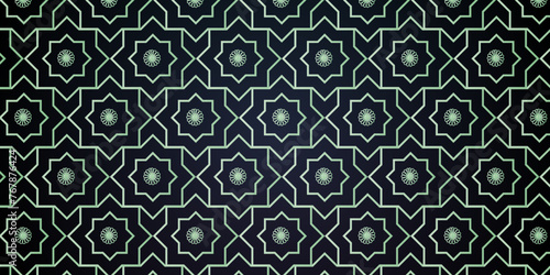 seamless pattern of green and black floral vintage flower design. diagonal creative element clothe graphic art.