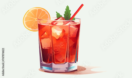 Cocktail isolated vector style on isolated background illustration