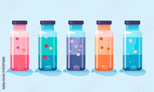 Medical vials vector flat minimalistic isolated vector style illustration