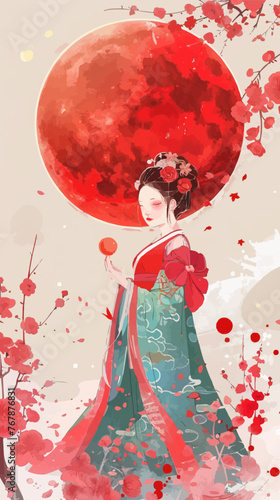 Translation: Vernal Equinox Day. Happy Vernal Equinox Day (Shunbun no Hi) vector illustration.