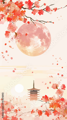Translation: Vernal Equinox Day. Happy Vernal Equinox Day (Shunbun no Hi) vector illustration