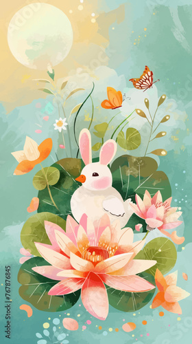 Translation: Vernal Equinox Day. Happy Vernal Equinox Day (Shunbun no Hi) vector illustration.