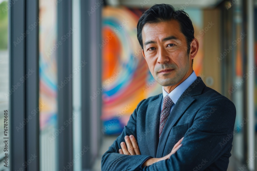 Fototapeta premium ビジネス雑誌の表紙風のプロフェッショナルのポートレート（専門家・教授・学者・評論家・権威 ・プロ）