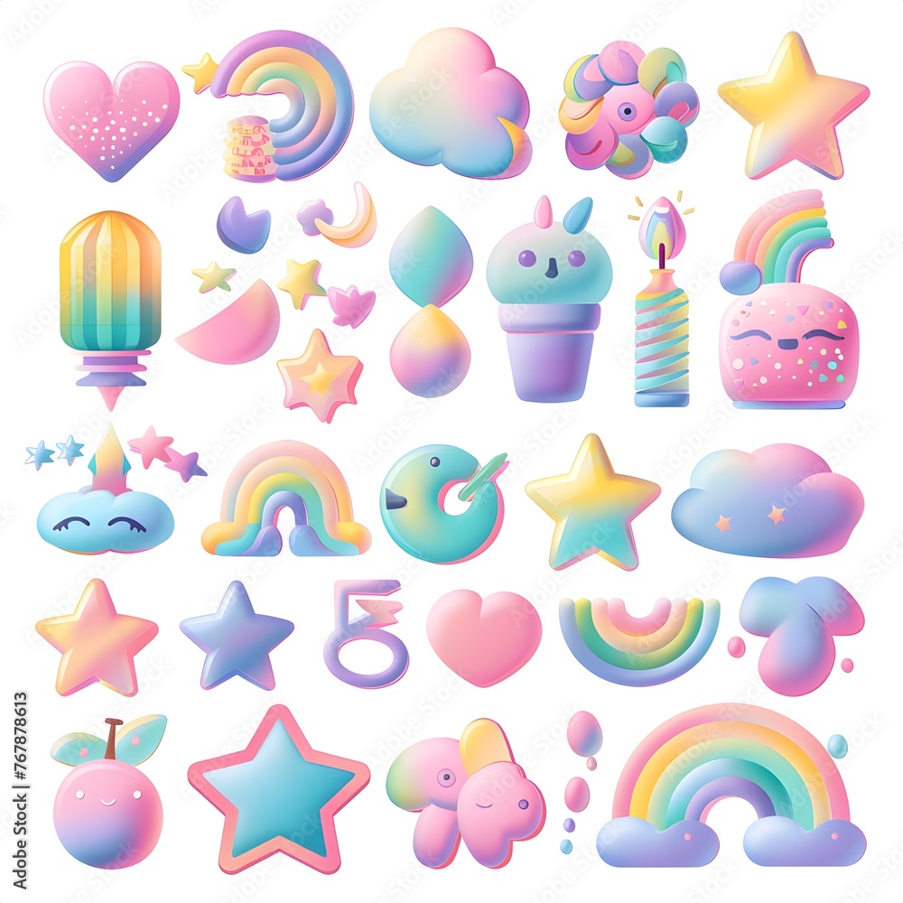 A collection of colorful and whimsical cartoon characters. A collection of colorful and whimsical cartoon characters.