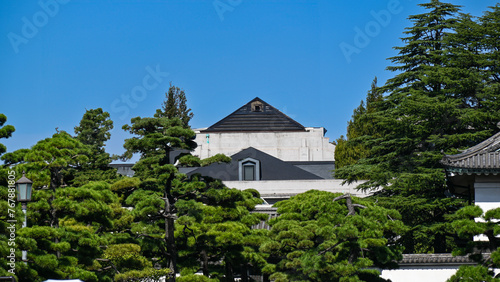 Canvas Print Tokyo Imperial Palace is located on the former site of Edo Castle, a large park area surrounded by moats and massive stone walls in the center of Tokyo, a short walk from Tokyo Station