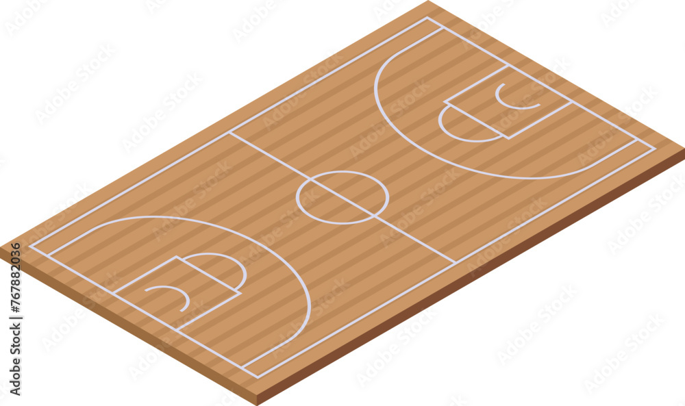 Fototapeta premium Basketball court icon isometric vector. Training session field. Workout training