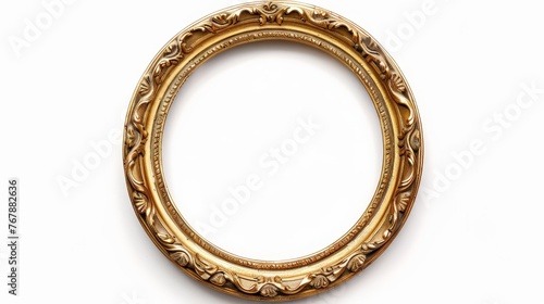 On a white background, an antique golden frame can be seen © Zaleman