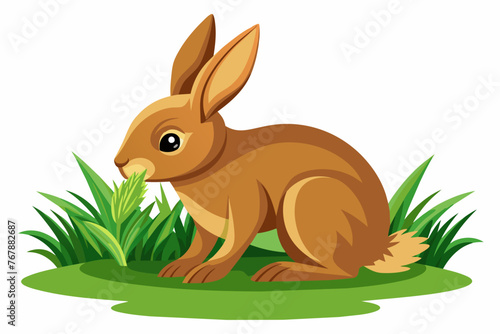 give-the-vector-of-a-rabbit-eating-green-grass.