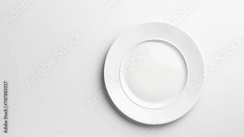 A white plate with a black border