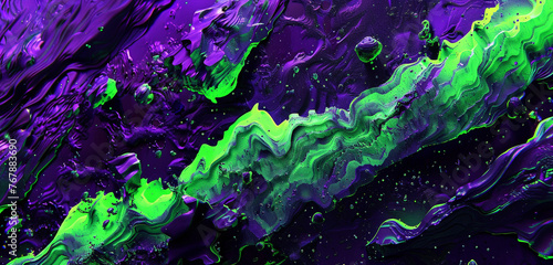 Fusion of neon greens and cosmic purples, crafting an otherworldly grunge texture.