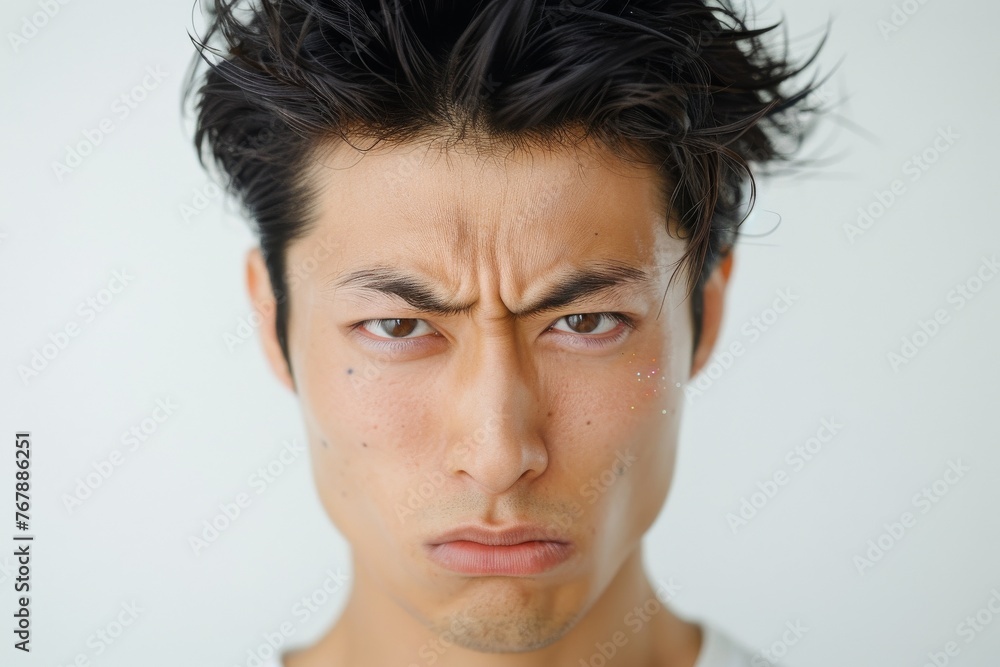 怒っている顔の日本人男性(怒り・許せない・イライラ・不満・ストレス) 怒っている顔の日本人男性(怒り・許せない・イライラ・不満・ストレス)