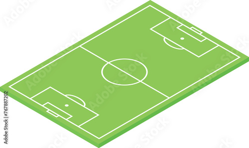 Green soccer field icon isometric vector. Place sport play. Healthy activity