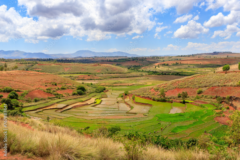 Fototapeta premium Panorama along the road from Miandrivazo to Antsirabe