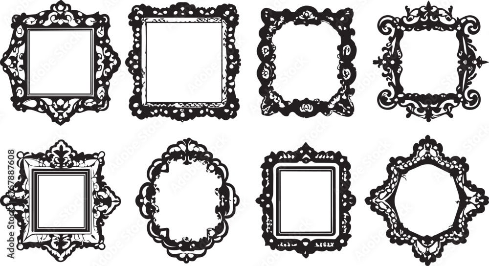 Obraz premium Set frames. Hand drawn vector illustration