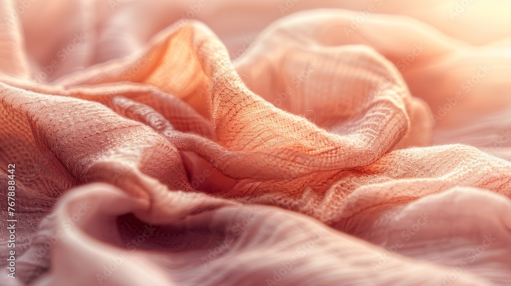 A close-up of freshly cleaned, texture, crumpled clothes in natural light, exuding warmth and cleanliness. A close-up of freshly cleaned, texture, crumpled clothes in natural light, exuding warmth and cleanliness.