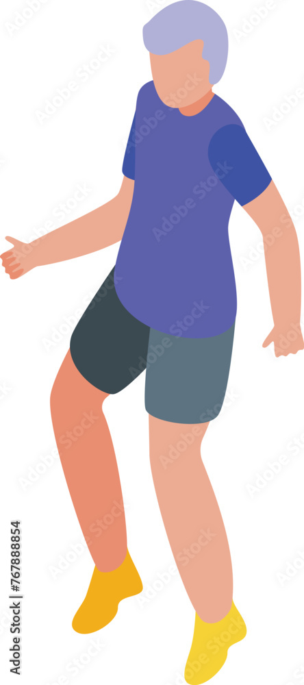 Soccer player old style icon isometric vector. Outdoor sport. Play workout Soccer player old style icon isometric vector. Outdoor sport. Play workout